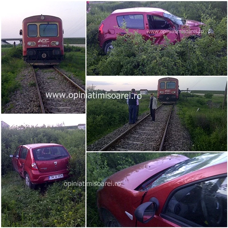 Maşina bărbatului a fost avariată (foto:opiniatimisoarei.ro)