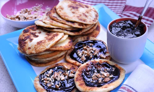 Potato Pancakes with Jam and Nuts jpeg