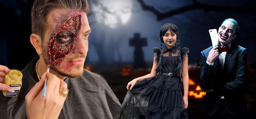 Designerul Florin Burescu a experimentat un machiaj potrivit pentru petrecerile de Halloween