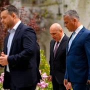 Ciprian Ciucu și Adrian Veștea au făcut parte din delegația PNL care a mers la concultări la Cotroceni FOTO Mediafax 
