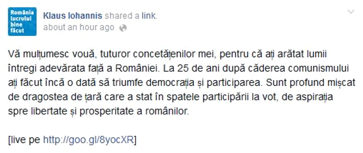 Cei care nu au urmărit ceremonia de depunere a jurământului la televizor, au aflat ultimele noutăţi de pe pagina de Facebook a preşedintelui