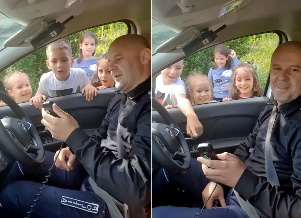 poliţistul din Sibiu care se joacă cu copiii