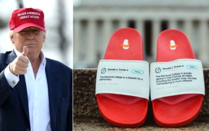 Un tânăr fotograf a inventat papucii personalizaţi cu mesajele lui Donald Trump