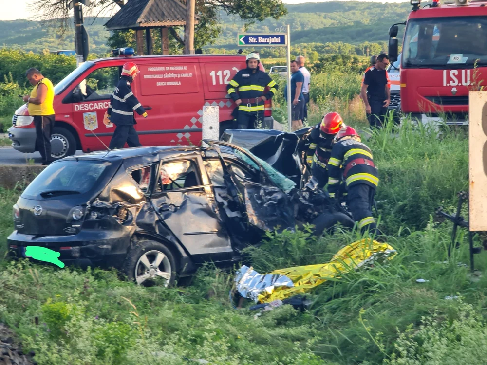 Accident feroviar mortal în Orlești - Vâlcea Foto ISU Vâlcea