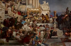 „Torțele lui Nero”, pictură de Henryk Siemiradzki (© Muzeul Național din Cracovia)