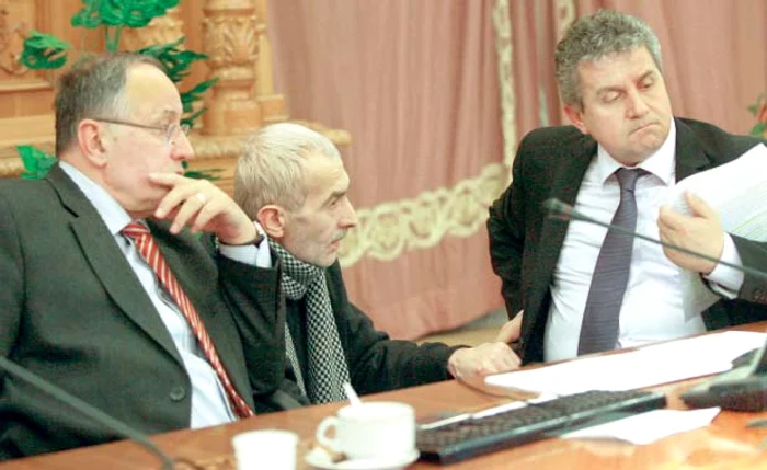Doru Mărieş, liderul Asociaţiei „21 Decembrie“ (centru), Mircea Toader (stânga) şi Daniel Buda