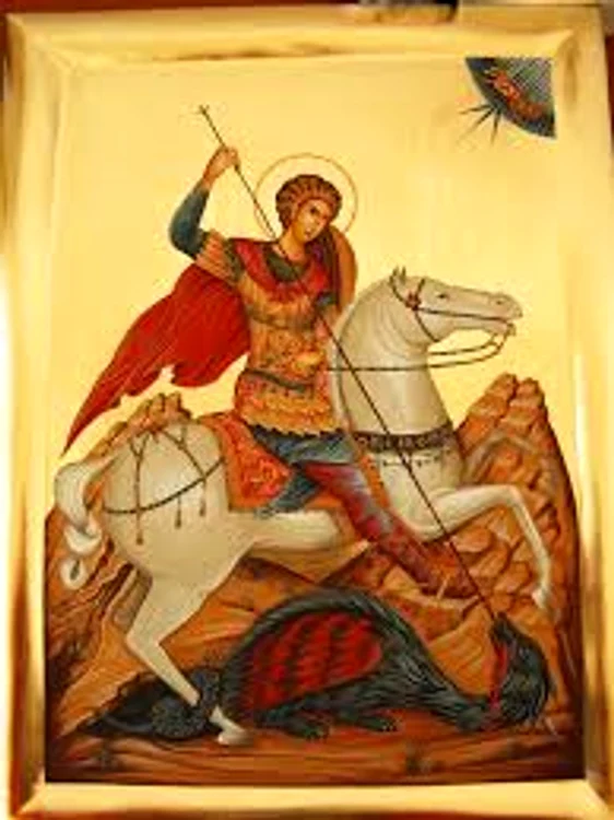 Sfântul Gheorghe omoară balaurul din cetatea SelenaSursa foto: Calindraoan