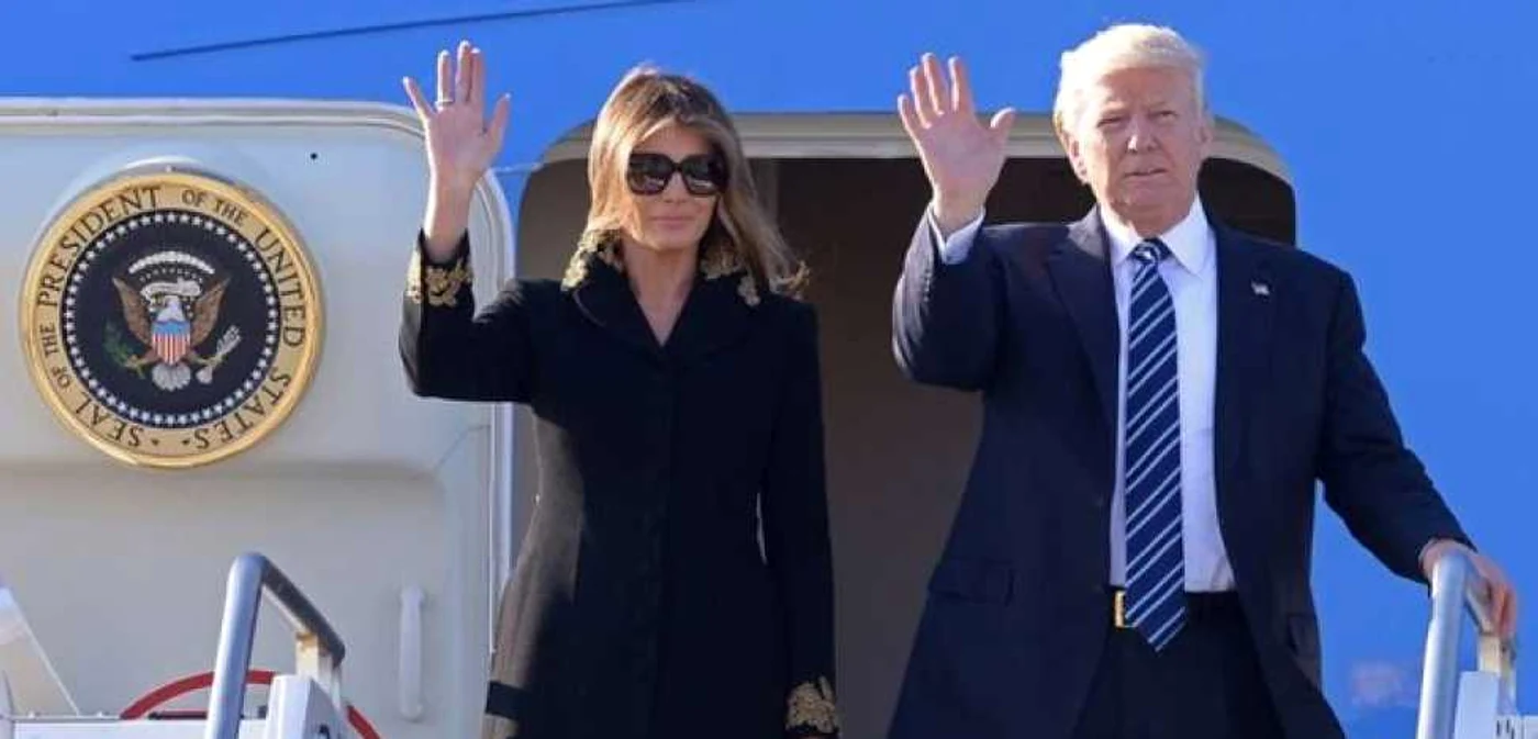 Melania şi Doland Trump, la sosirea în Italia