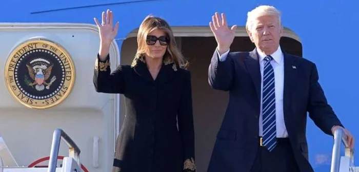 Melania şi Doland Trump, la sosirea în Italia