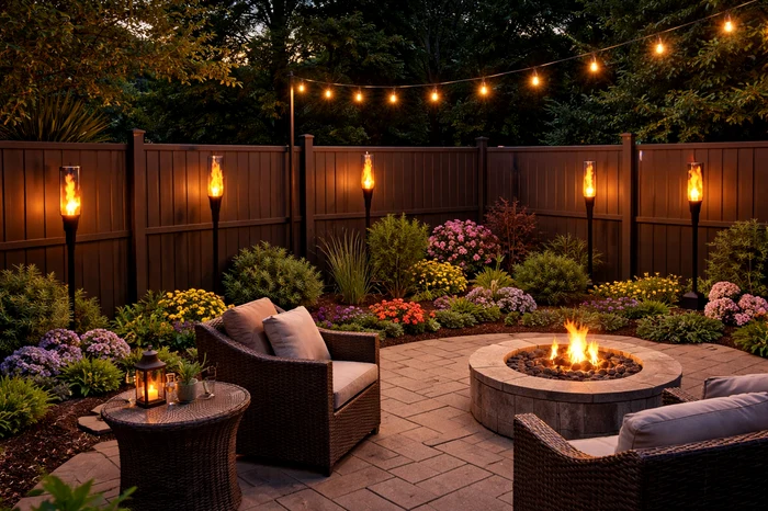 Idei de iluminat outdoor grădina și terasa Foto Aluminum Fences Direct net jpg