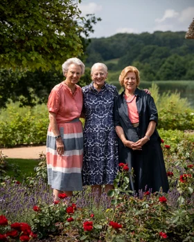 Prințesa Benedikte, Regina Margrethe și Regina Anne Marie la Castelul Graasten. FOTO: Casa Regală daneză