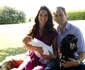 Kate și William, cu George bebeluș și câinele Lupo