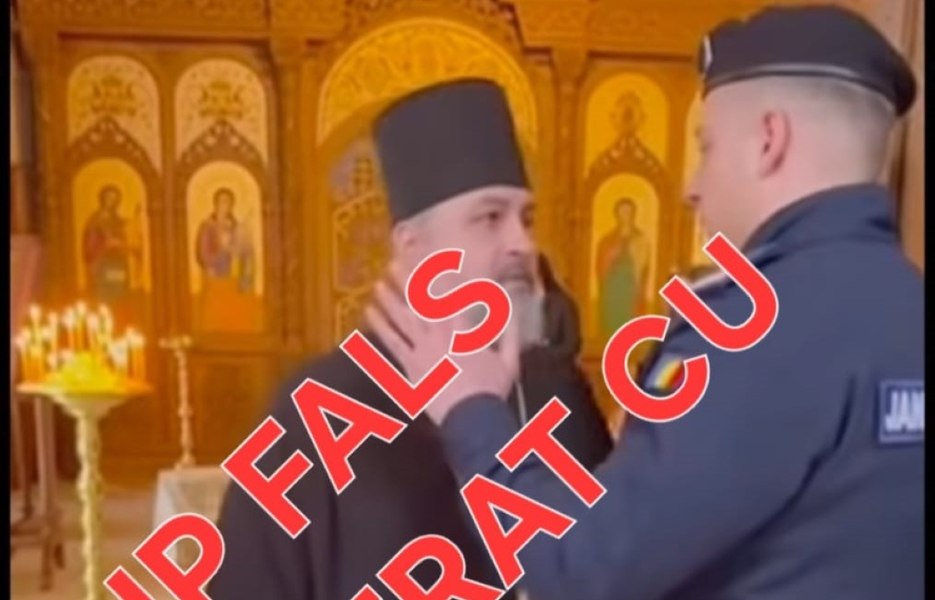 Un videoclip care prezintă un conflict între un preot și un jandarm, generat cu AI, a ajuns viral în mediul online. Anunţul MAI