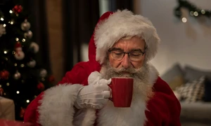 portrait santa claus having christmas drink jpg