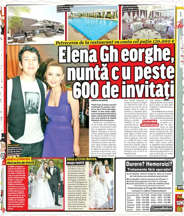 Cornel Ene şi Elena  Gheorghe sunt şi  colegi de scenă
