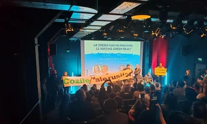 Greeanpeace a intrerupt o dezbatere la care a participat ministrul Burduja Foto Adrian Vintilă FB jpg