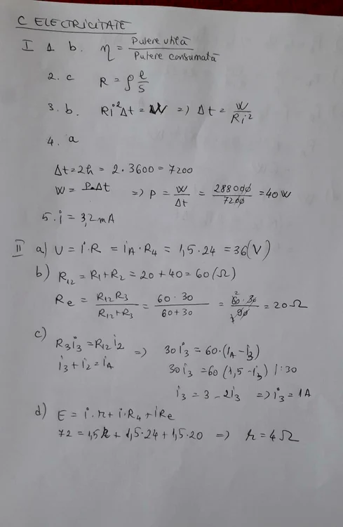 rezolvare fizica electricitate 1