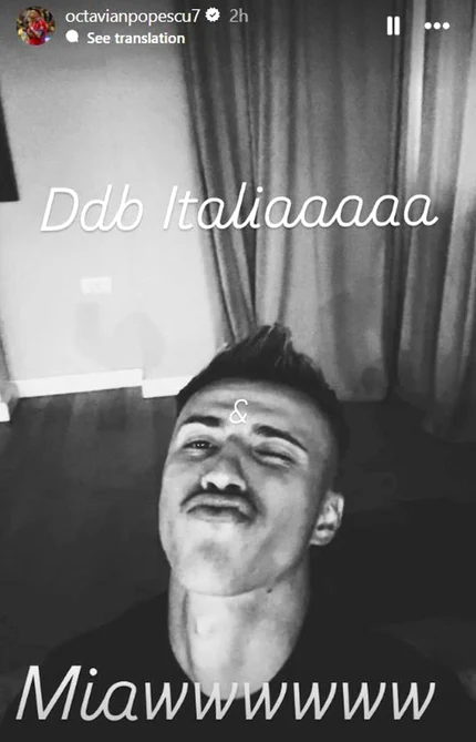 Postarea lui Tavi Popescu  Foto/Instagram Story 