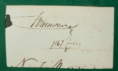 Semnătura tânărului Mihai Eminescu (foto: Facebook / Muzeul Național Brukenthal)