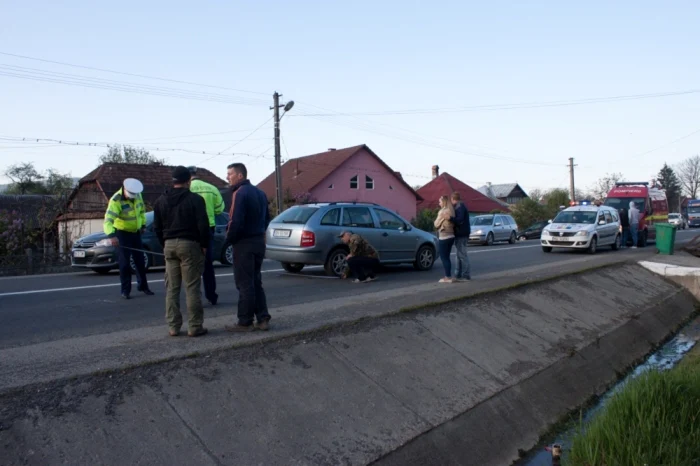 Femeia a fost lovită ăe Drumul Naţional 17, joi dimineaţa FOTO: Bistriţeanul.ro