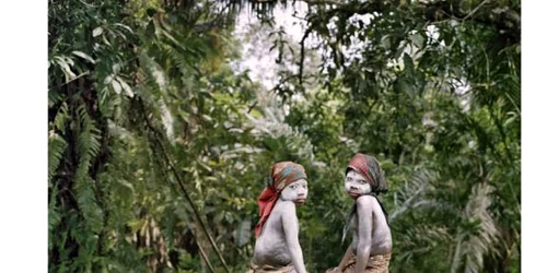 Două fetiţe în mijlocul unui ritual de circumcizie feminină,în Liberia FOTO: Magnum