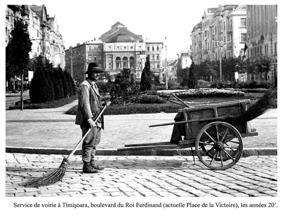 Măturător în Timişoara anilor 20.