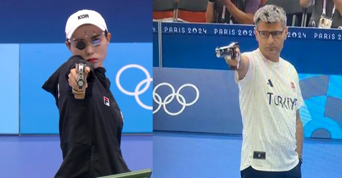 Yusuf Dikec și Kim Ye Ji la proba de tir a Jocurilor Olimpice FOTO @Olympics / X