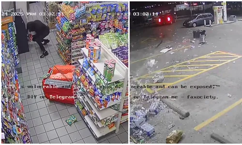 Doi indivizi au încercat să fure un bancomat dintr-un magazin dar l-au pierdut pe drum FOTO: X/@cooktx