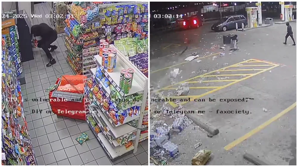 Doi hoți au scos un bancomat dintr-un supermarket din SUA, legându-l cu un cablu de o mașină furată, dar l-au pierdut pe drum