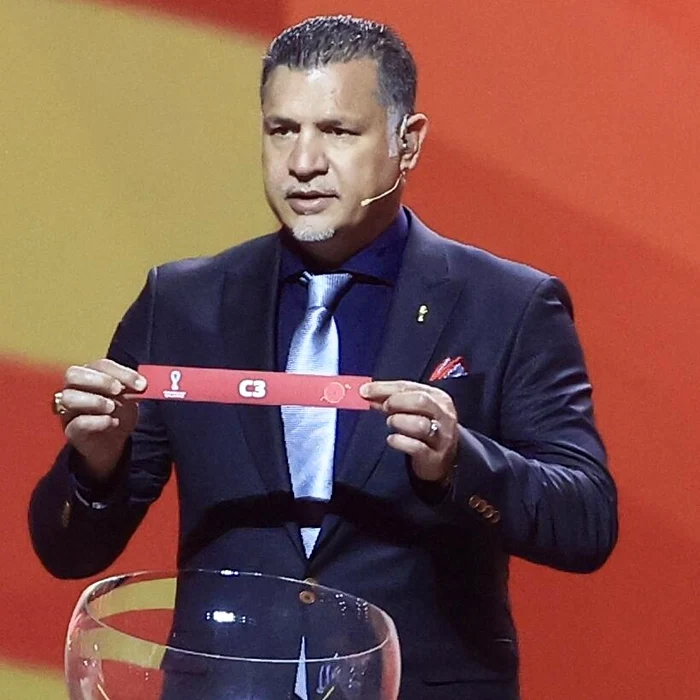 Ali Daei, la o tragere la sorți organizată de FIFA