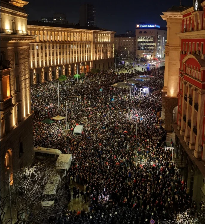 Protest în Sofia, Bulgaria. FOTO: X / Taralejblog