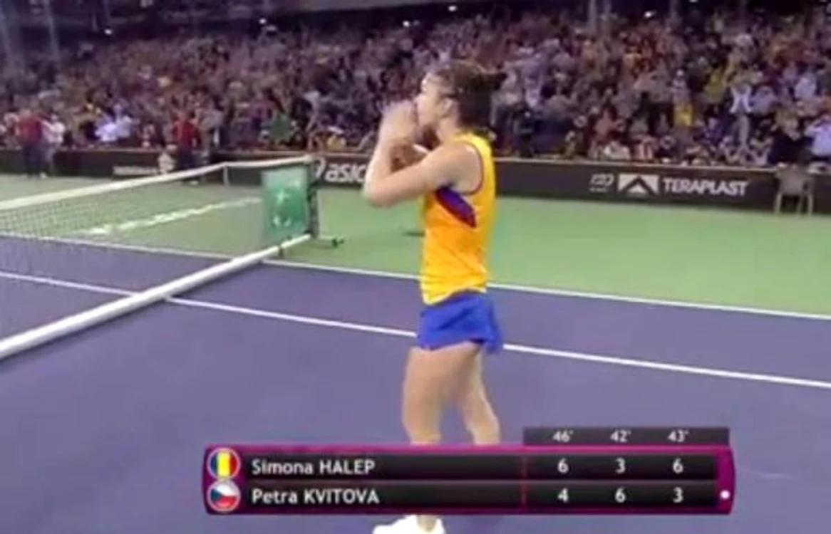 Simona Halep la finalul partidei