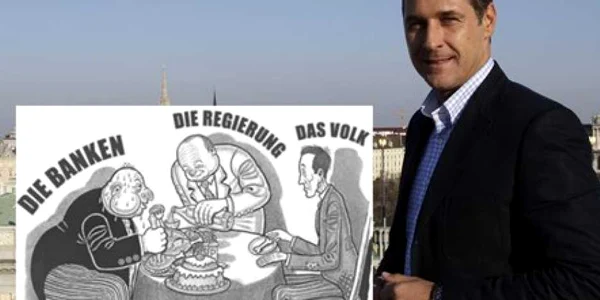 O caricatură a şefului extremei drepte austriece a provocat un imens scandal cu acuze de antisemitism, în Austria 