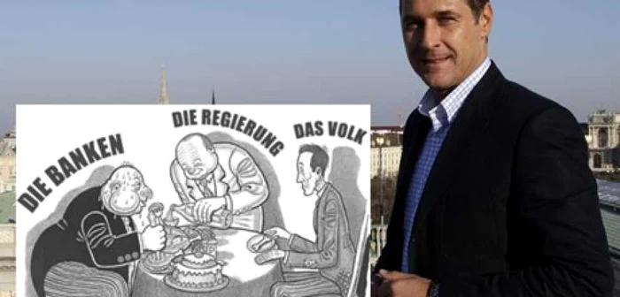 O caricatură a şefului extremei drepte austriece, care a provocat un imens scandal cu acuze de antisemitism