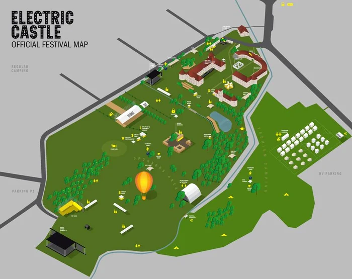 Harta Festivalului Electric Castle - Bonţida 2016