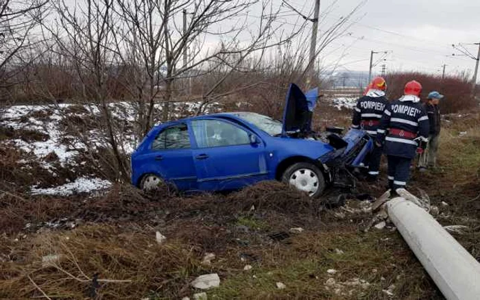 Accident rutier la Cristur. FOTO: ISU Hunedoara.