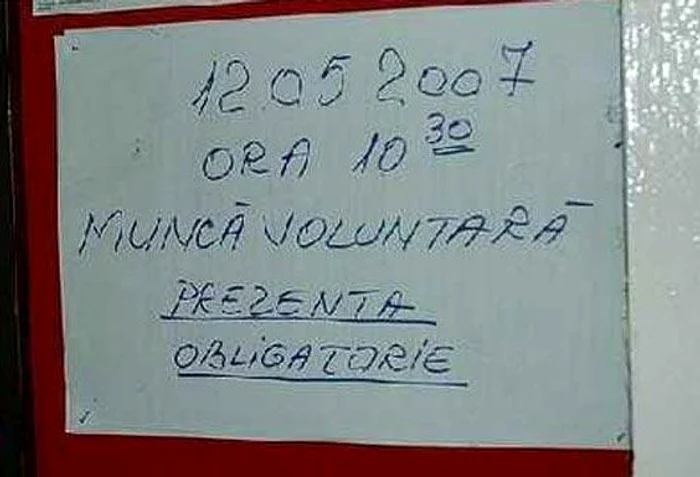 
    Cuvântul "voluntar" este greu de înţeles pentru administratorul care a scris acest anunţ  