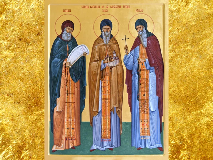 Sfinții Cuvioși Sila, Paisie și Natan (foto: Doxologia.ro)