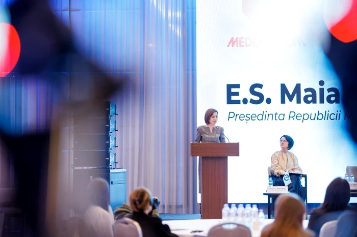 Maia Sandu a făcut declarațiile în cadrul Forumului Mass-Media 2025. FOTO: Presedinte.md