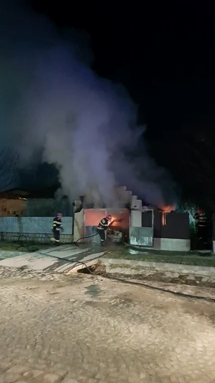 Incendiu auto Greci FOTO ISU Delta