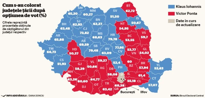 harta alegeri prezidentiale turul doi