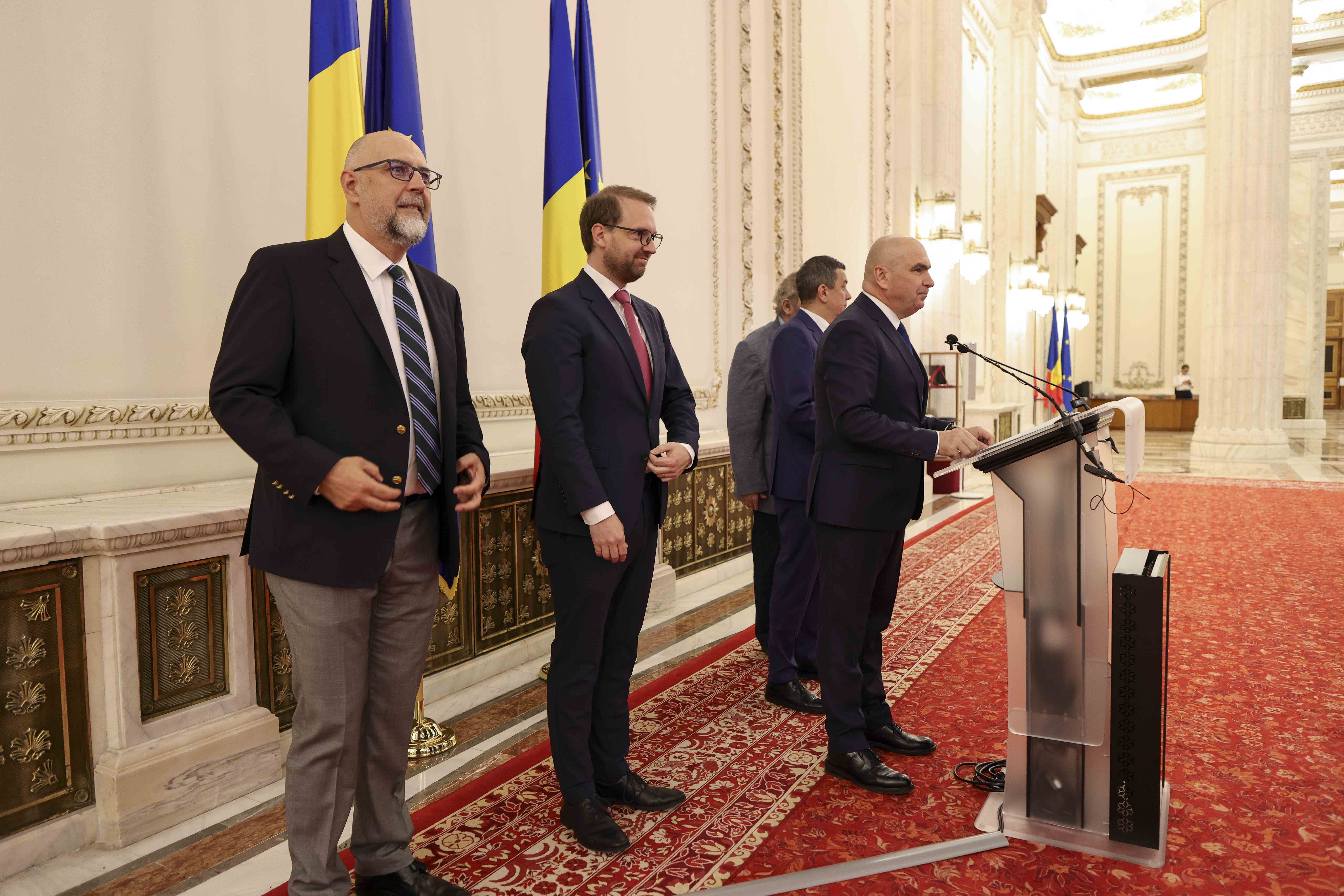 Ilie Bolojan, Kelemen Hunor, Sorin Grindeanu, Dominic Fritz, Sorin Grindeanu. Foto: Inquam Photos