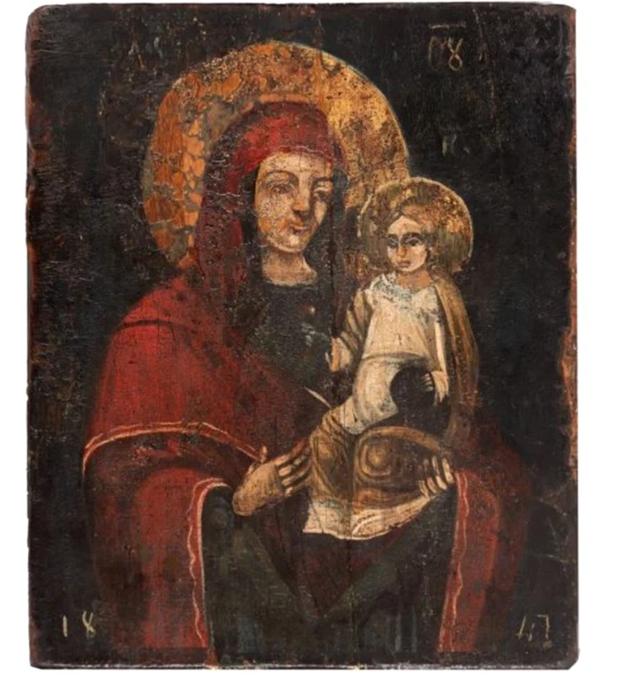 Icoana „Maica Domnului cu Pruncul” de Nicolae Grigorescu. Foto: Artmark