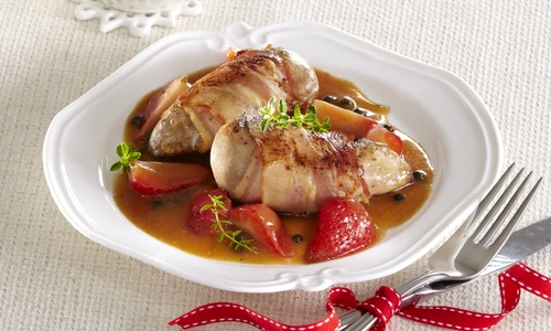Pheasant with strawberry and  green pepper sauce jpeg