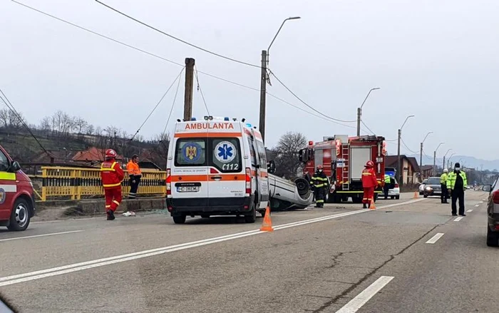 Accident la ieşirea din municipiul Hunedoara. Foto: ADEVARUL.