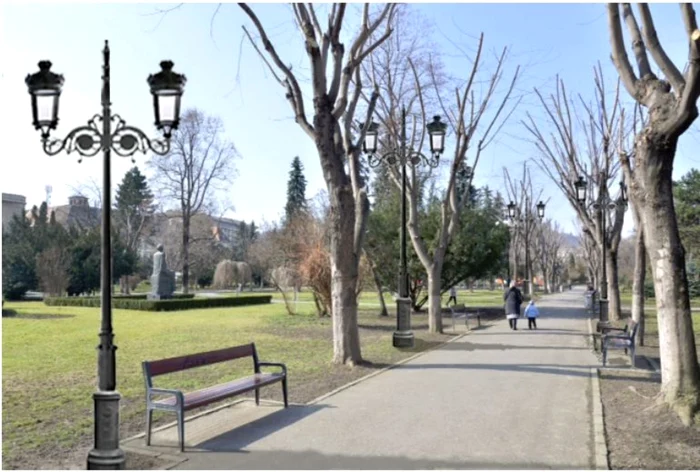 În parc vor fi montate lampadare noi. FOTOnewsbv.ro