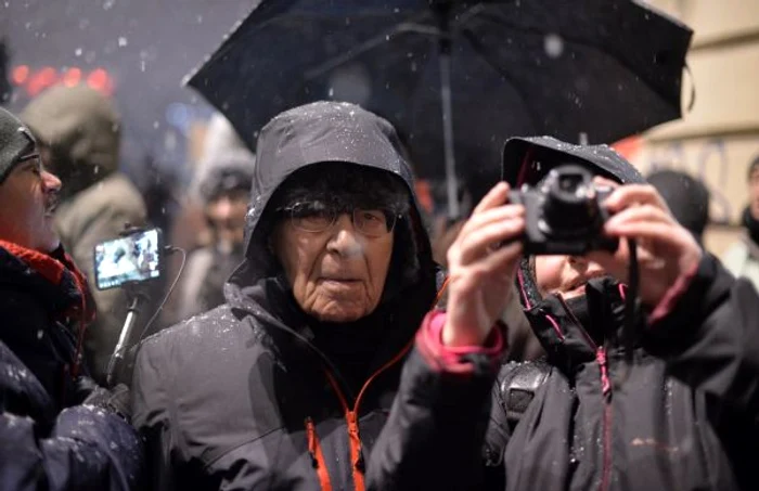 Protest preşedinţia UE - Ateneul Român - Mihail Şora / FOTO Mediafax Foto / Alexandru Dobre / 10 ian 2019