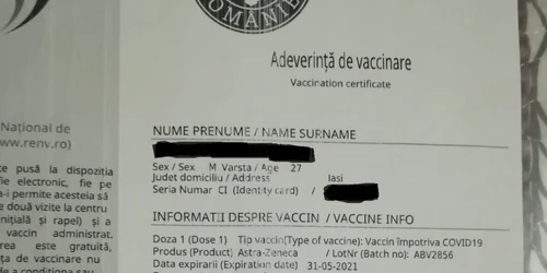 Adeverinţe vaccinare foto Andrei Luca