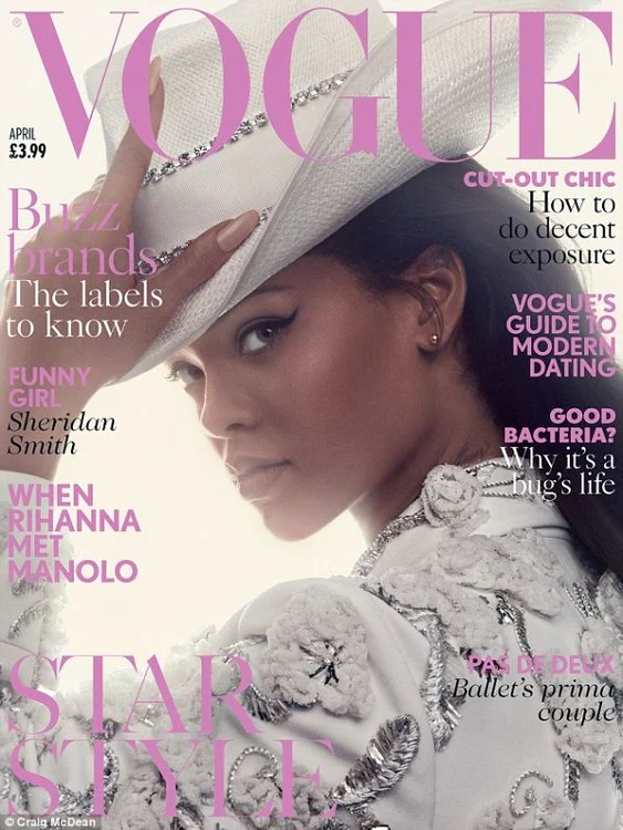 Rihanna apare pe coperta ediției de aprilie a revistei British Vogue