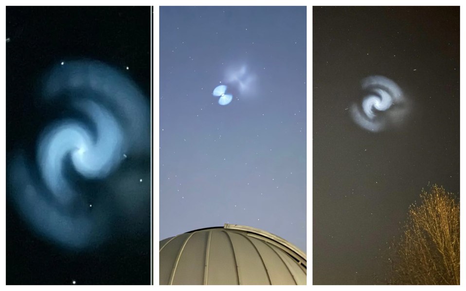 O misterioasă spirală albastră a apărut pe cer. Fenomenul, explicat de experți